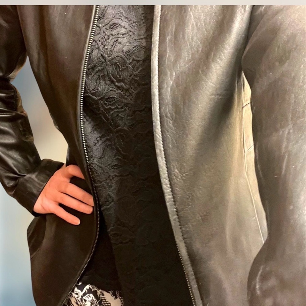 Women’s XL real Black Leather Jacket leather layers black leather jacket